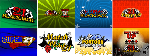 Blackjack + Perfect Pairs artwork from Springbok's blackjack collage